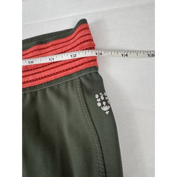 Free People FP Movement Leggings Hunter Green Red Banded Waist sz small pocket - Picture 6 of 8